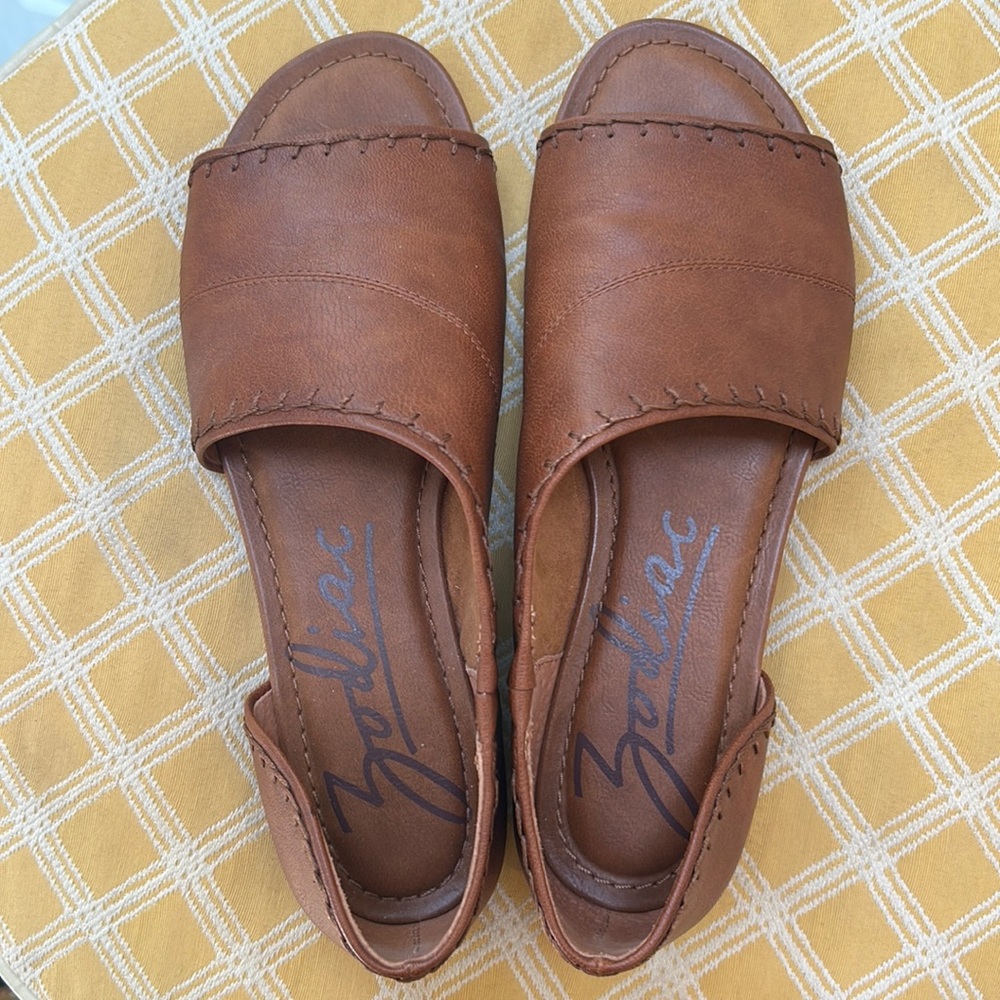 Zodiac brown vegan leather flat sandal